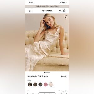 Reformation Annabelle Silk Dress